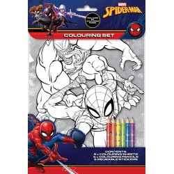 SPIDERMAN COLOURING SET