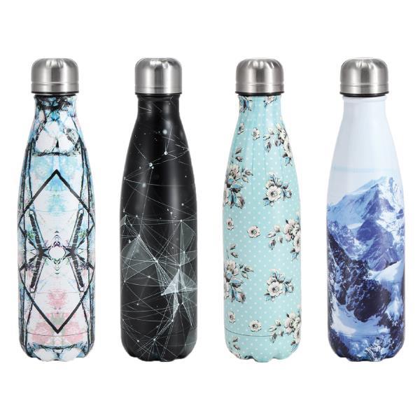 Θερμός  - μπουκάλι Printed με διπλά τοιχώματα 500ml σε 4 σχέδια
