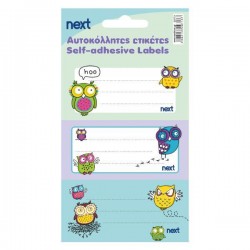 Next 30 ετικέτες τετραδίων "Owls" 8,5x4εκ., αυτοκόλλητες