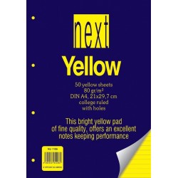 Next μπλοκ yellow ριγέ με εξώφυλλο 21x29εκ. 40φυλ.