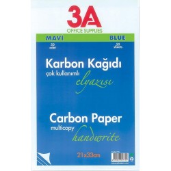 Ark χαρτί καρμπόν μπλε 50φ. 21x33εκ.