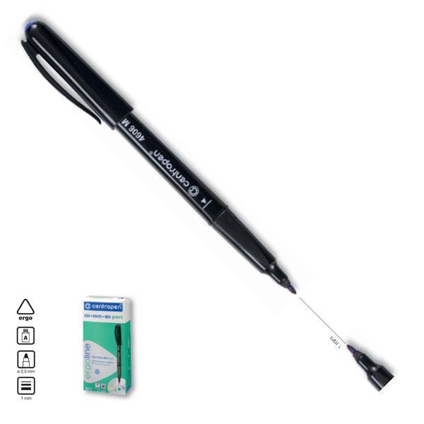 Centropen μαρκαδόρος ανεξίτηλος για cd μαύρο 1mm