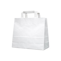 Next χάρτινη τσάντα delivery άσπρη με πλακέ χερούλι Υ25x26x17εκ. Δυνατότητα εκτύπωσης