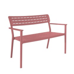 Παγκάκι πλαστικό Nextdeco κοραλί PP UV protection Υ83×116,8×60εκ.