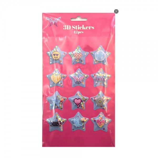 Αυτοκόλλητα 3D butterfly 12 τεμάχια Αυτοκόλλητα 3D butterfly 12 τεμάχια