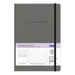 Next Undated daily planner premium flexi γκρι 14x20,5εκ.