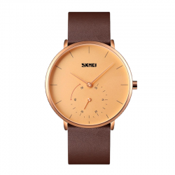 Αναλογικό ρολόι χειρός - Skmei - 9213 - Brown/Gold