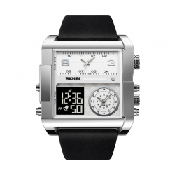 Ψηφιακό/αναλογικό ρολόι χειρός - Skmei - 2020 - Silver/Black
