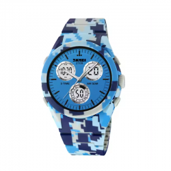 Ψηφιακό/αναλογικό ρολόι χειρός - Skmei - 2109 - Army Light Blue