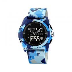 Ψηφιακό/αναλογικό ρολόι χειρός - Skmei - 2199 - Army Blue