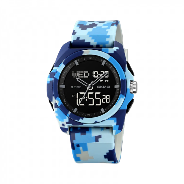 Ψηφιακό/αναλογικό ρολόι χειρός - Skmei - 2199 - Army Blue