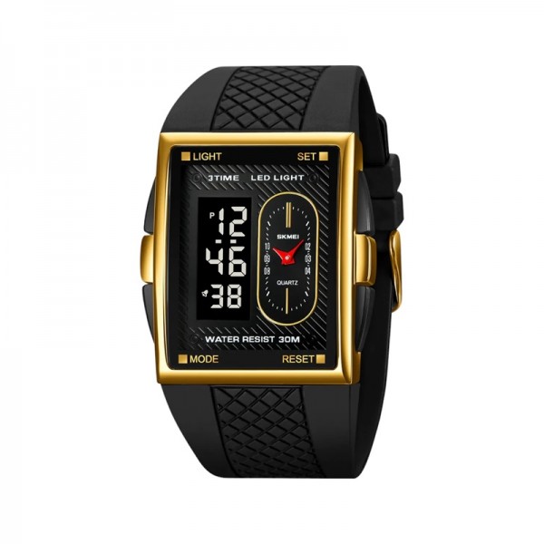 Ψηφιακό/αναλογικό ρολόι χειρός - Skmei - 2213 - Black/Gold/Black