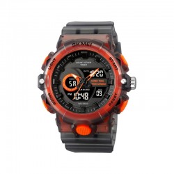 Ψηφιακό/αναλογικό ρολόι χειρός - Skmei - 2225 - Grey/Orange